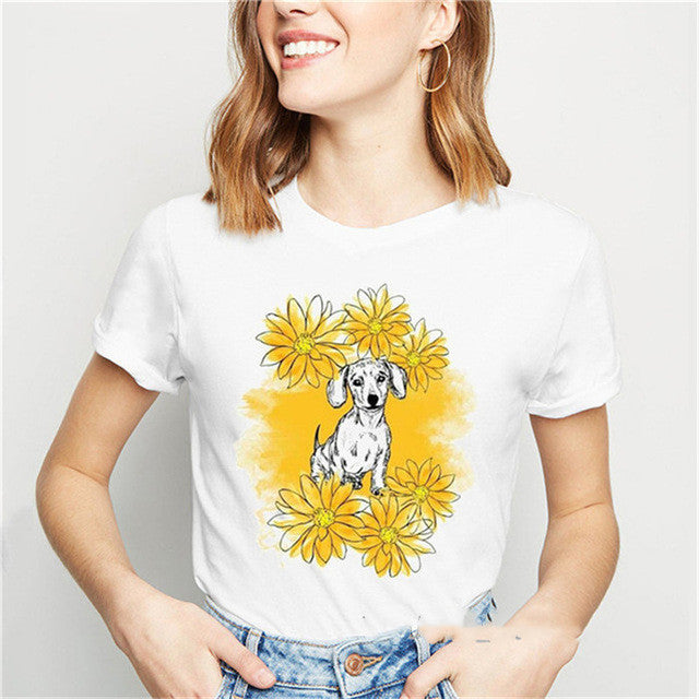 T-shirt dog pattern polyester