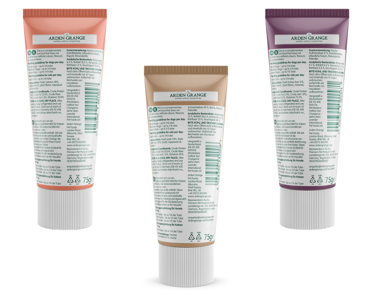 Arden Grange Tasty Paste Tubes 75g for Cats & Dogs – Training, Treating & Medication Aid
