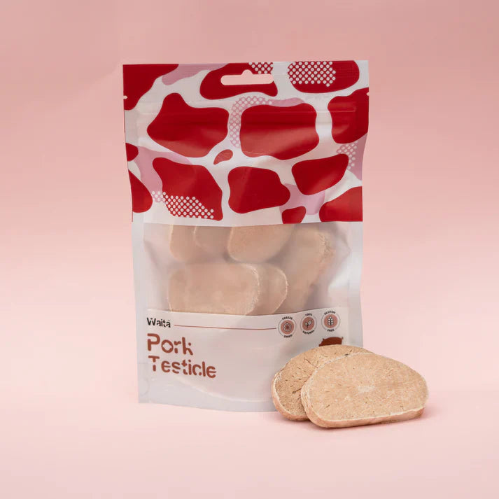 Waita Pets Freeze-Dried Pork Testicle Treats for Dogs & Cats (30g) – Natural Source of Protein & Glandular Nutrients