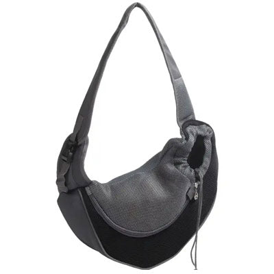 Small Dog Carrier Messenger Style Black & Grey