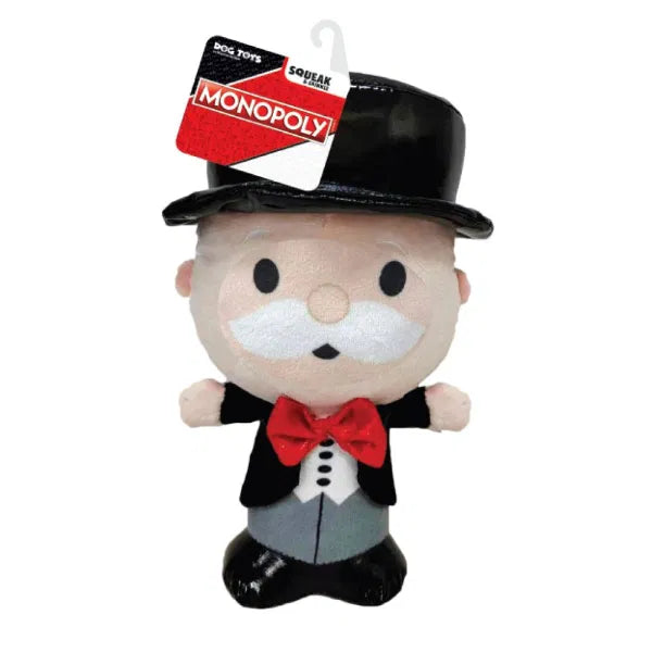 Hasbro Monopoly Mr. Money Bags Dog Toy – Squeak & Crinkle Plush