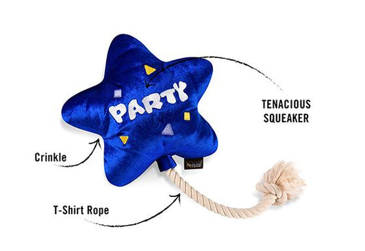 Party Time Best Day Ever Balloon Plush Dog Toy