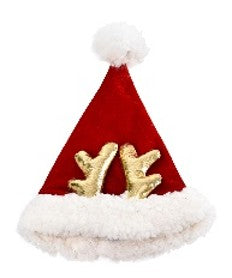 π
House of Paws Red Velvet Santa Hat with Antlers β Festive Pet Accessory