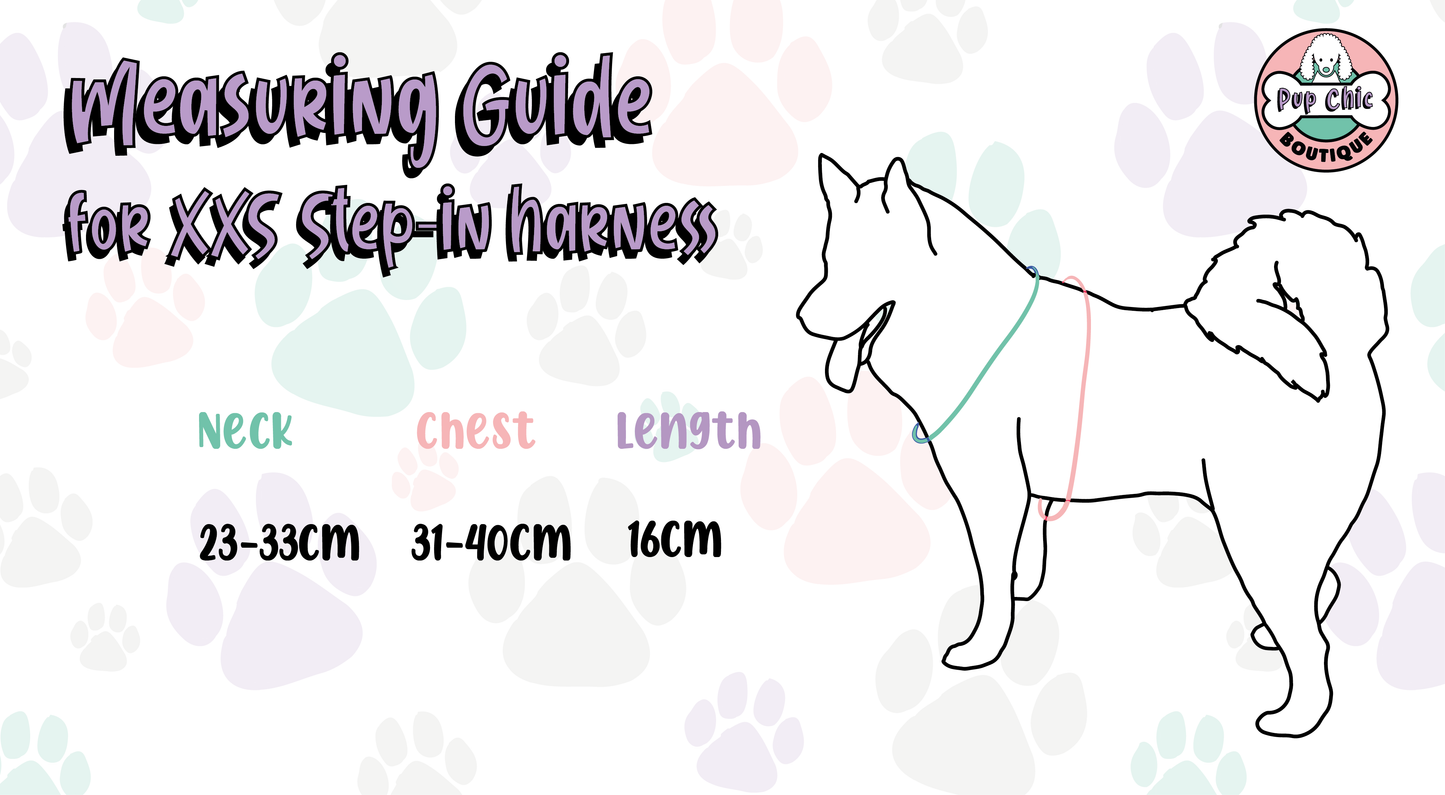 Daydreams & Unicorns XXS Step-In Adjustable Harness – Magical Comfort for Tiny Pups & Puppies