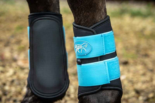 Double Locking Brushing Boots - Blue