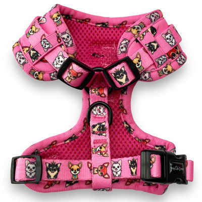 Signature Pink Chihuahua Print Exclusive Small Dog Harness by My Chi and Me