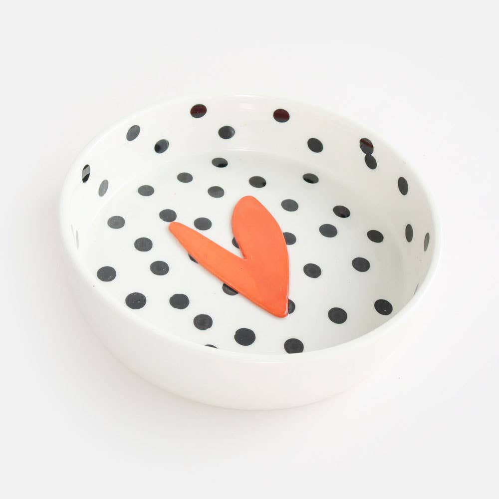 Heart and Spotted Pet Bowl - Pet Supplier Store