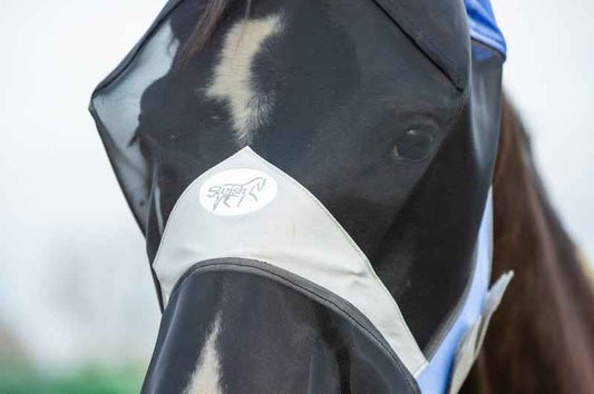 Horse Fly Mask With Nose - Cornflower - Pet Supplier Store
