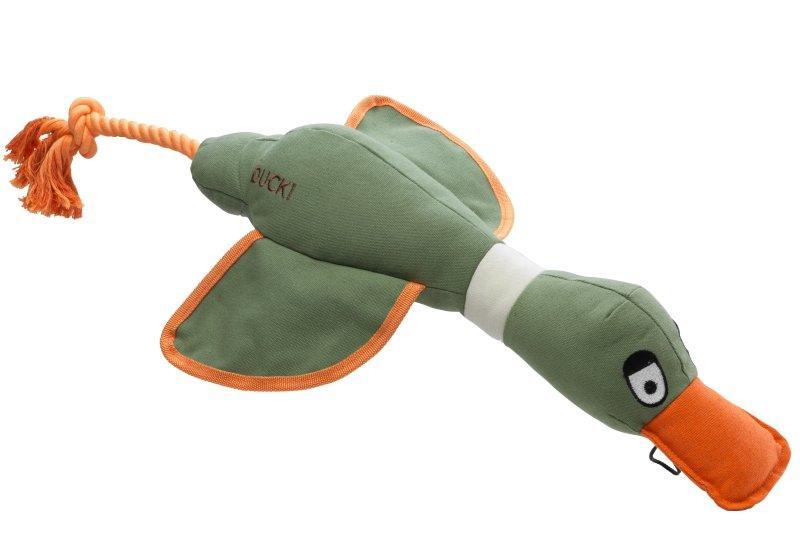 House of Paws Canvas Duck Thrower Khaki Dog Toy - Pet Supplier Store