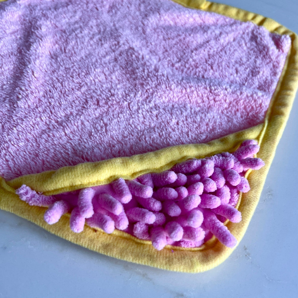 Mini Dog Towel + Clip, Pink & Yellow - Pet Supplier Store