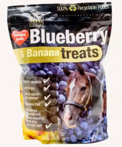 NAF Banana and Blueberry Horse and Pony Treats 1kg - Pet Supplier Store