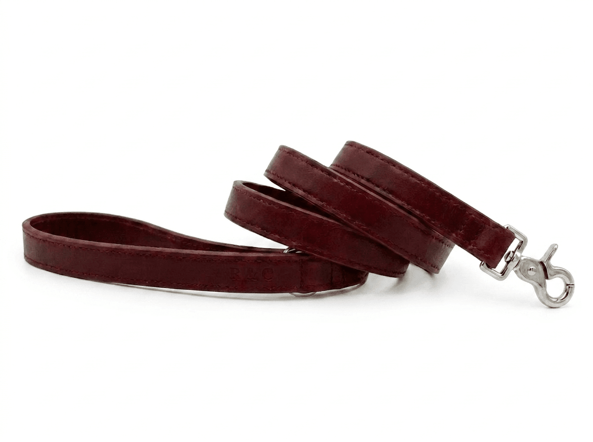 Oxblood Red Leather Dog Lead - Pet Supplier Store
