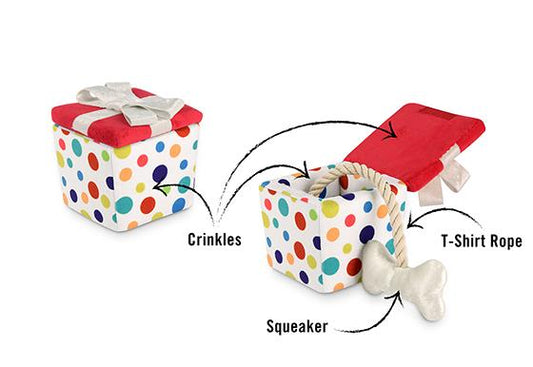 Party Time Pawfect Present Plush Dog Toy - Pet Supplier Store