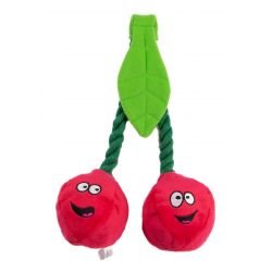 Ani Plush Cherries on rope Squeaky Dog Toy - Pet Supplier Store