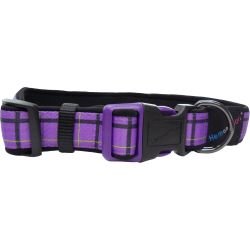 Hem & Boo Check Collar Purple Small - Pet Supplier Store