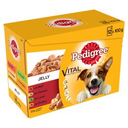 Pedigree Adult Wet Dog Food Pouches Mixed Selection in Jelly 12x100g - Pet Supplier Store