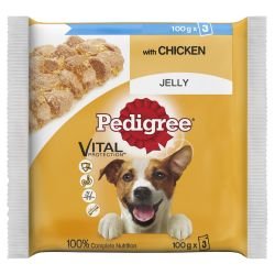 Pedigree Wet Dog Food Pouches Chicken in Jelly 3 x 100g - Pet Supplier Store