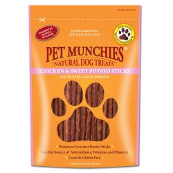Pet Munchies 100% Natural Chicken & Sweet Potato Dental Sticks 90g - Pet Supplier Store