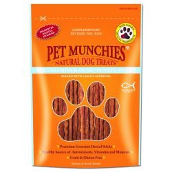 Pet Munchies 100% Natural Wild Salmon & Sweet Potato Dental Sticks 90g - Pet Supplier Store