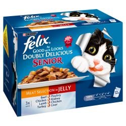 Purina Felix As Good As It Looks Doubly Delicious Senior Meat Variety 12x100g - Pet Supplier Store