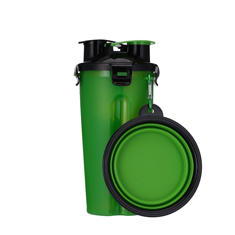 Water bottle with foldable bowl