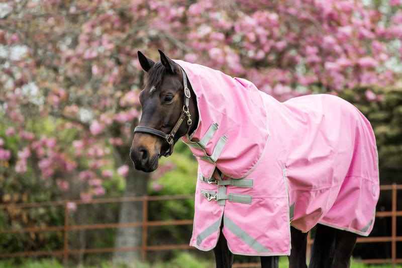 0g Detachable Neck Turnout Rug - Baby Pink - Pet Supplier Store