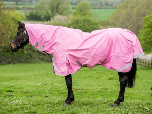 0g Detachable Neck Turnout Rug - Baby Pink - Pet Supplier Store