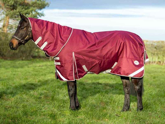 0g Detachable Neck Turnout Rug - Burgundy - Pet Supplier Store