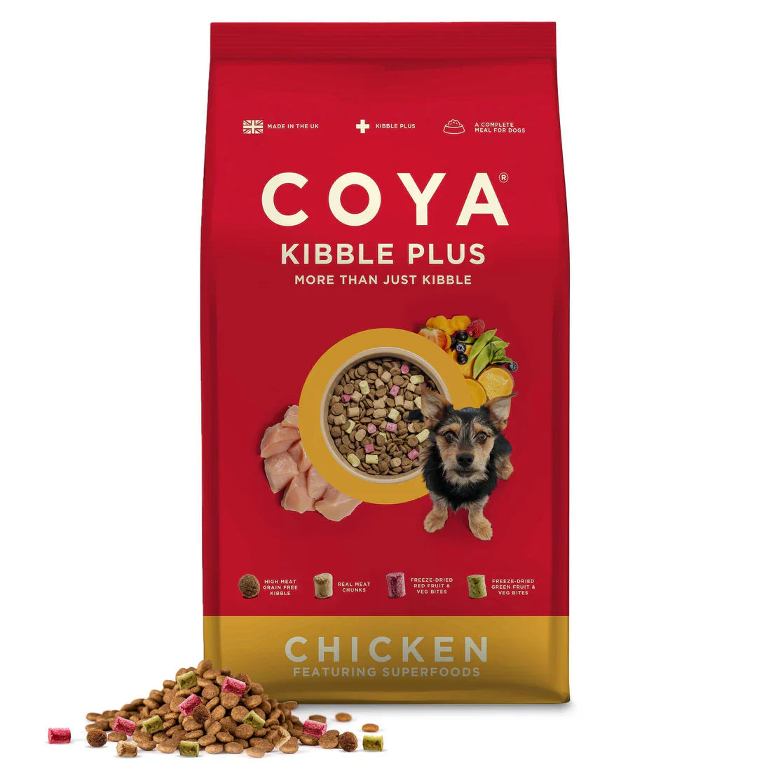 COYA Kibble Plus 1.5kg – Beef, Turkey & Chicken | Freeze-Dried Raw + Kibble