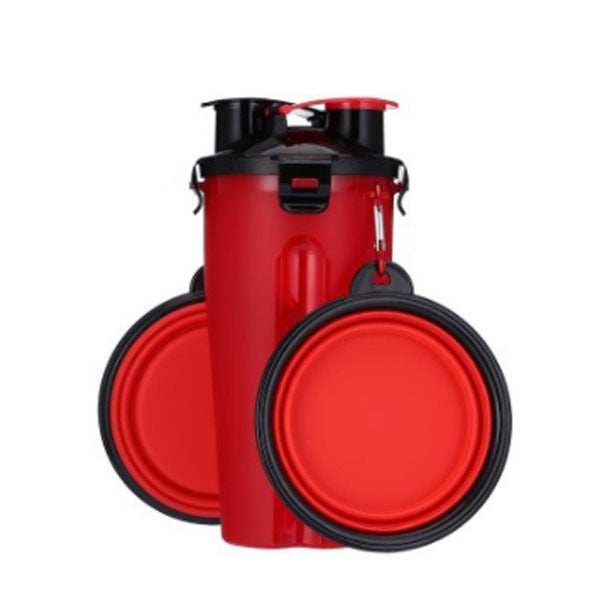 Water bottle with foldable bowl