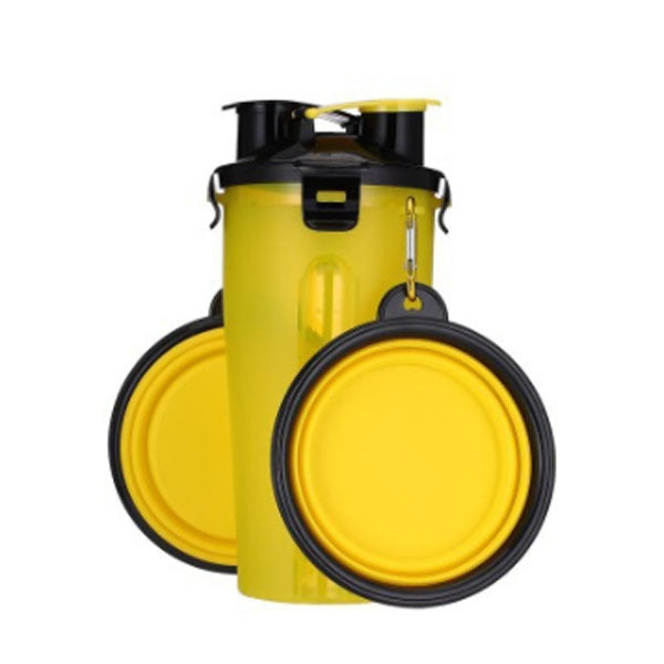 Water bottle with foldable bowl