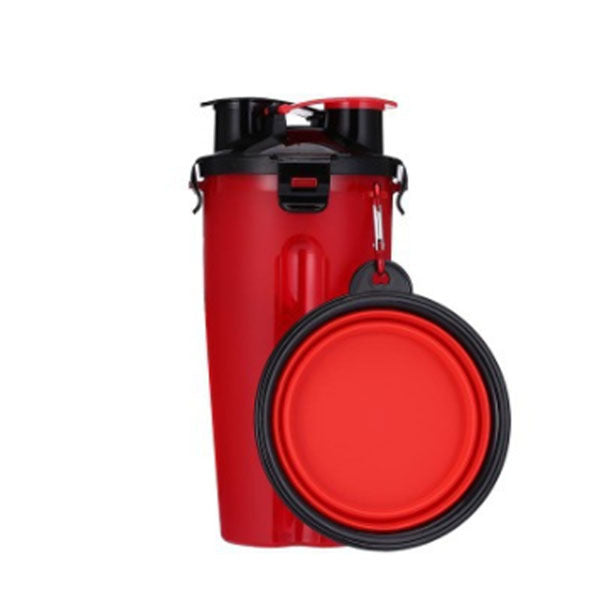 Water bottle with foldable bowl