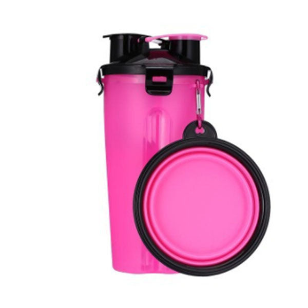 Water bottle with foldable bowl