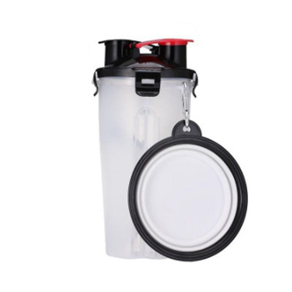Water bottle with foldable bowl