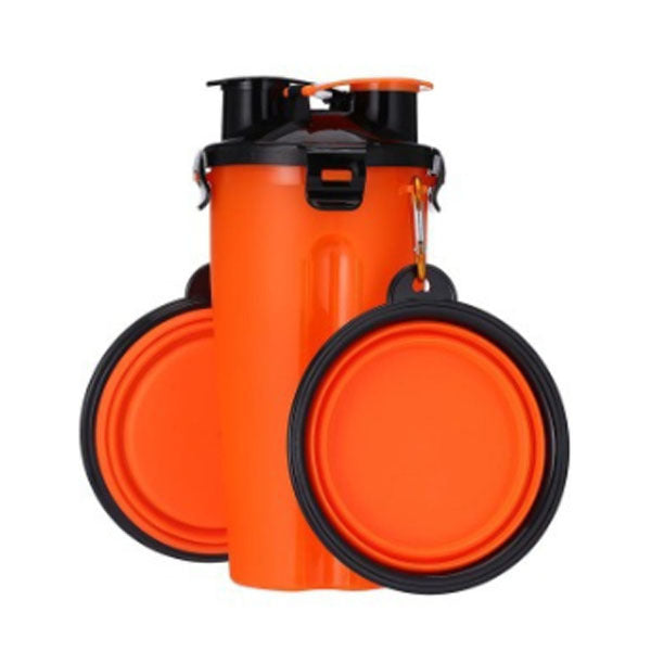 Water bottle with foldable bowl