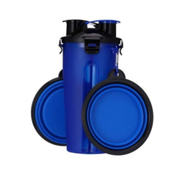 Water bottle with foldable bowl