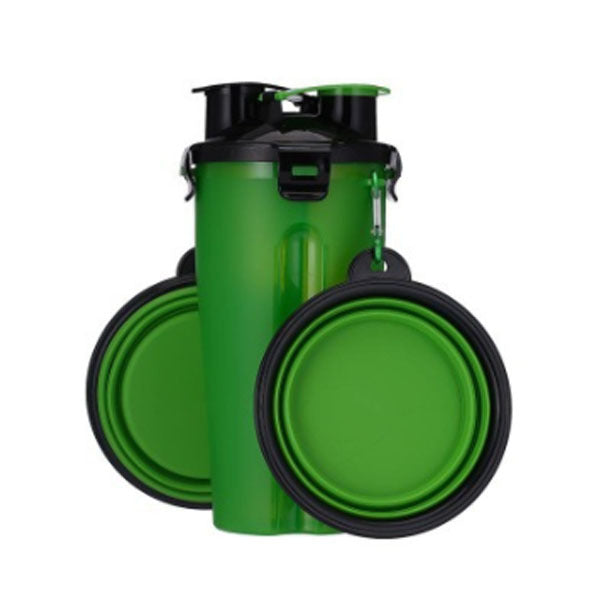 Water bottle with foldable bowl
