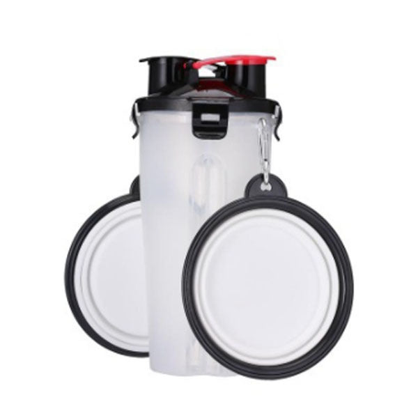 Water bottle with foldable bowl