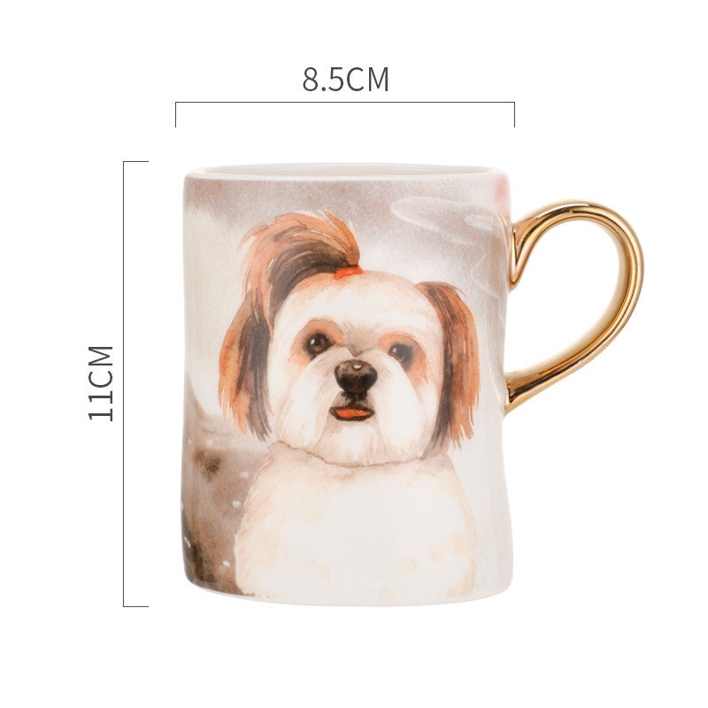 Custom design ceramic shaped dog mug