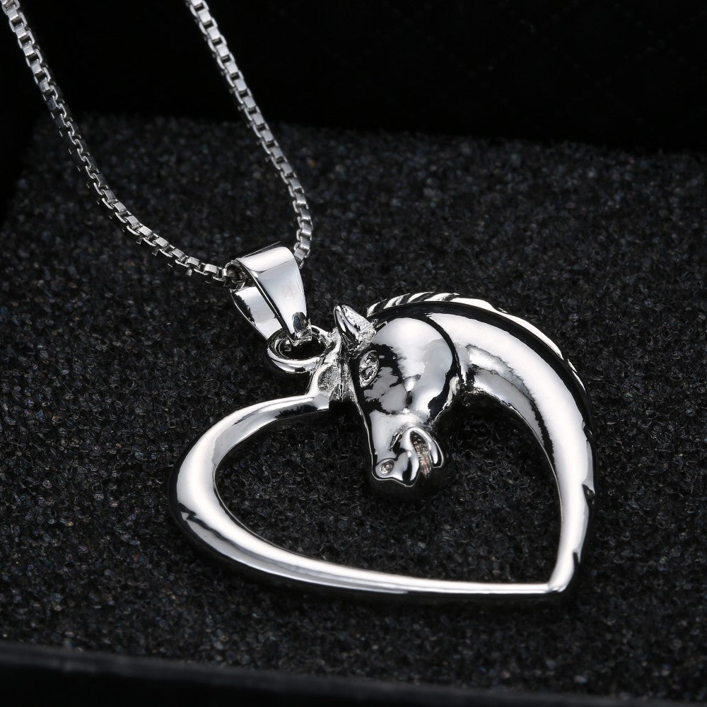 Horse Necklace Silver Colour Horse Head