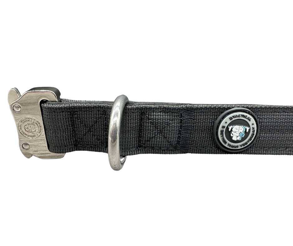2.5cm Nylon BTactical™ Collar | Midnight Black - Pet Supplier Store