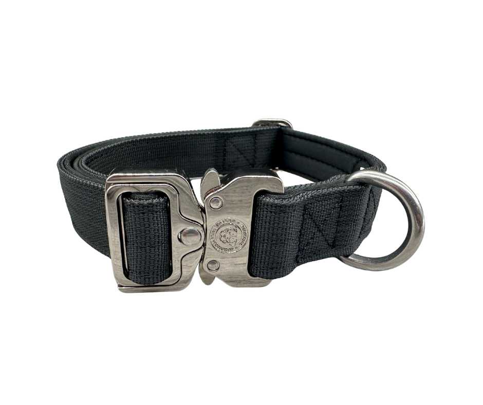 2.5cm Nylon BTactical™ Collar | Midnight Black - Pet Supplier Store