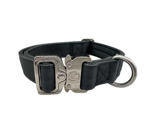 2.5cm Nylon BTactical™ Collar | Midnight Black - Pet Supplier Store