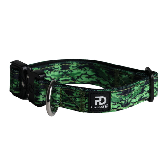 2.5cm Tactical Collar Green Camo - Pet Supplier Store