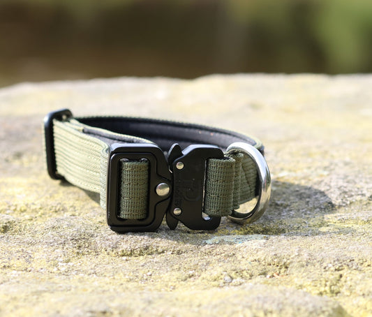 2.5cm Tactical Collar Khaki - Pet Supplier Store