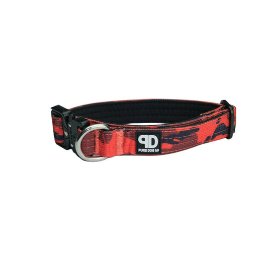 2.5cm Tactical Collar Red Camo - Pet Supplier Store