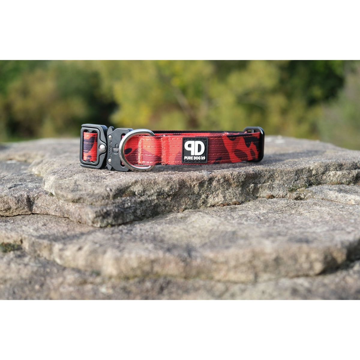 2.5cm Tactical Collar Red Camo - Pet Supplier Store