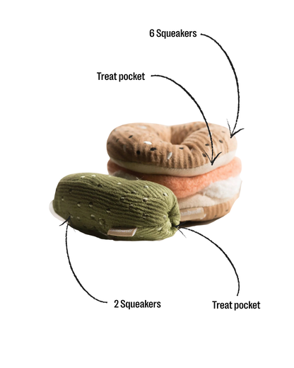 Bagel + Pickle enrichment dog toy