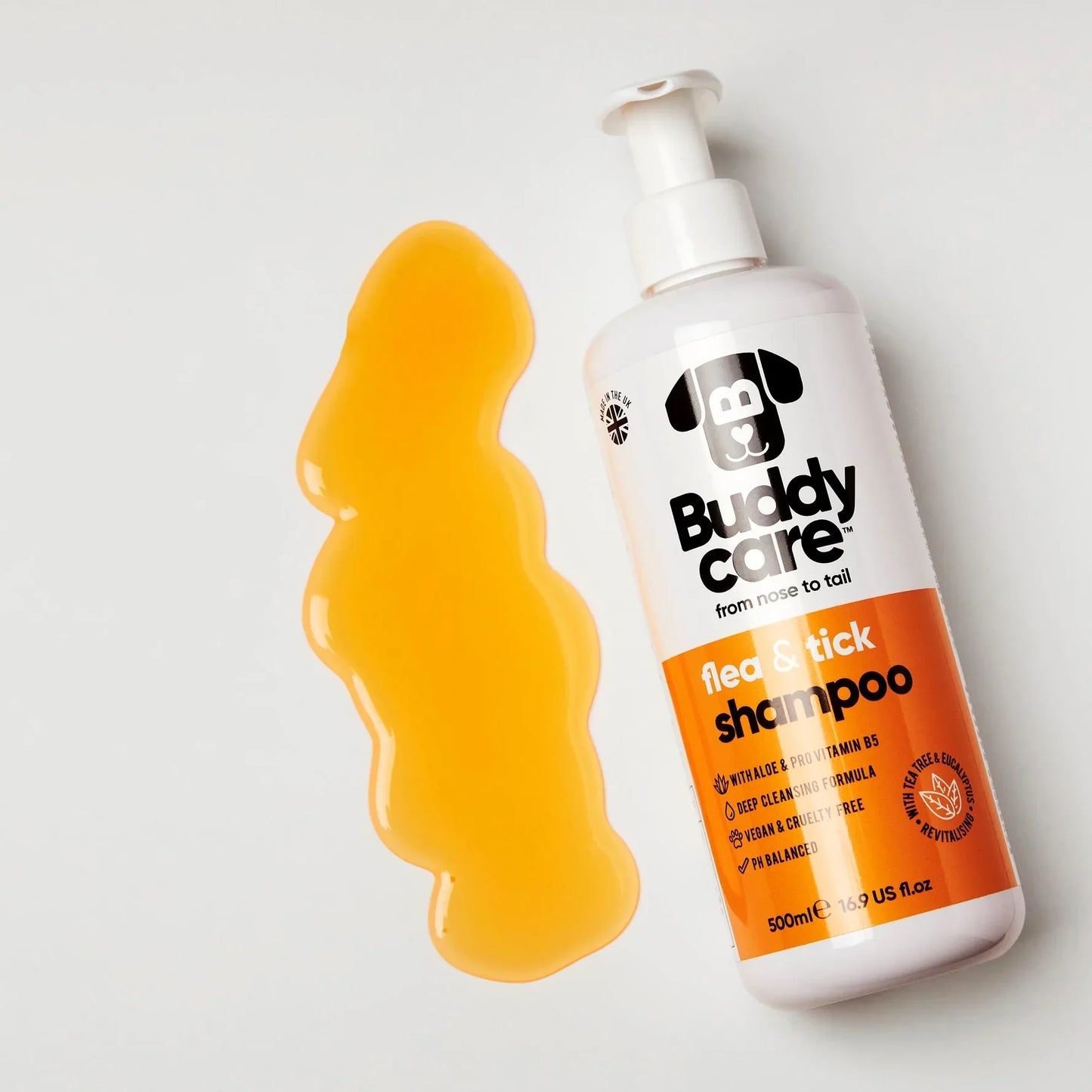 Buddy Care Flea & Tick Dog Shampoo – Natural Protection with Tea Tree, Eucalyptus & Coconut Oil