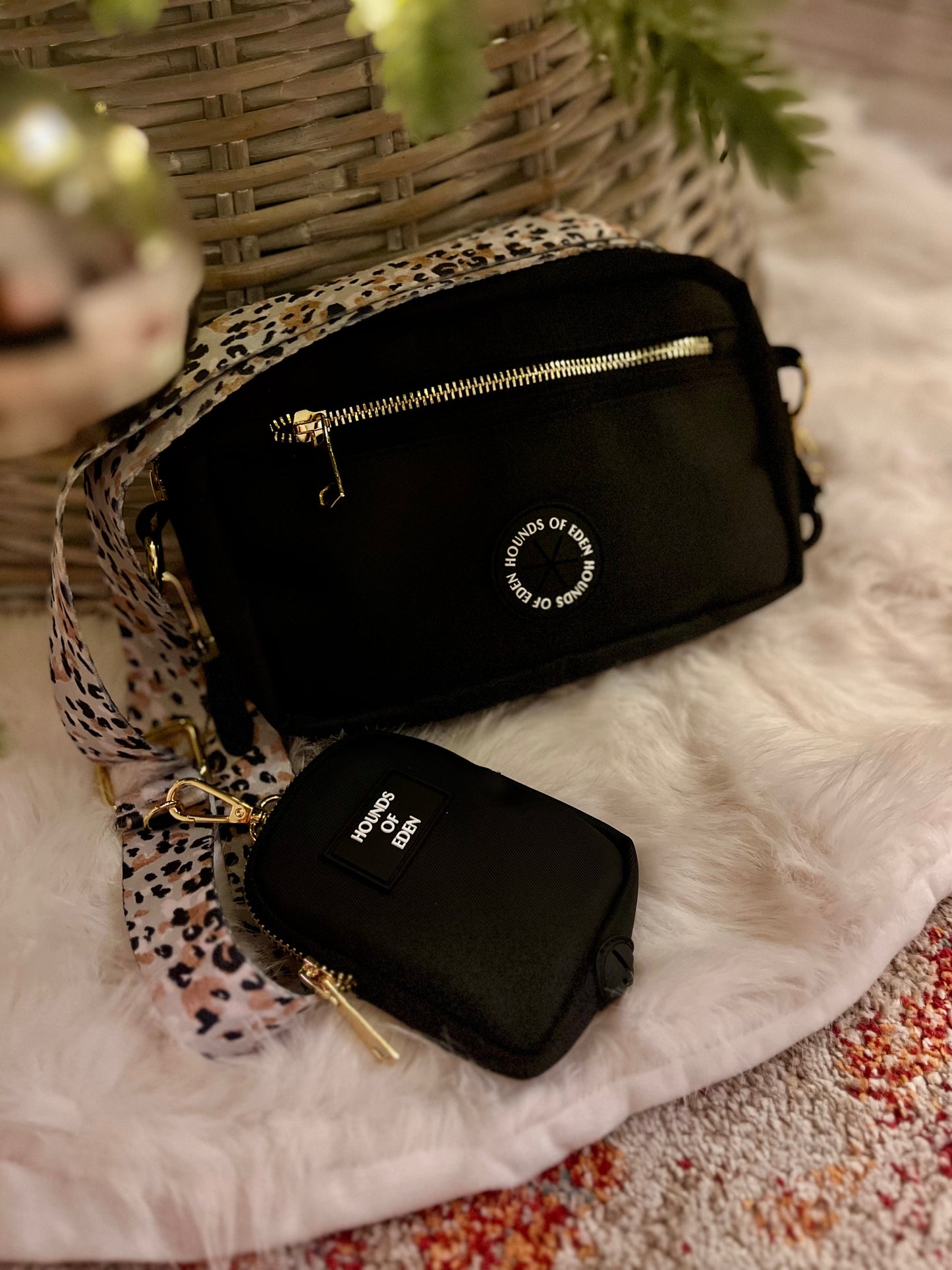 Dog Walking Bag - Black - Gold Hardware *BAG ONLY*